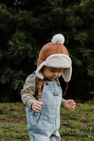 Cozy Faux Fur-Lined Kids Winter Hat Warm |Trapper Hat (Color: light-purple)