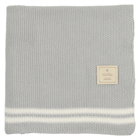 Duo Stripe Chunky-Knit Blanket (Color: Celestial Blue, size: One Size)