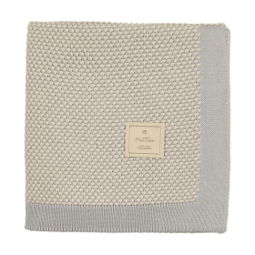 Two-Tone Knit Blanket (Color: Celestial Blue, size: One Size)