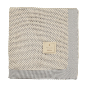 Two-Tone Knit Blanket (Color: Pearl Blue, size: One Size)
