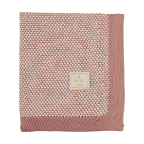 Two-Tone Knit Blanket (Color: Rosemarry, size: One Size)