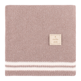 Duo Stripe Heather Knit Blanket (Color: Dark Taupe, size: One Size)