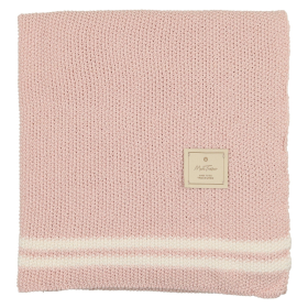 Duo Stripe Heather Knit Blanket (Color: Light Rose, size: One Size)