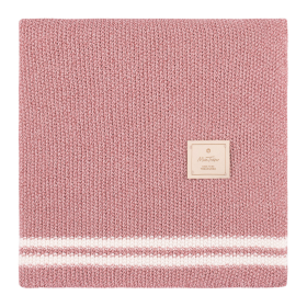 Duo Stripe Heather Knit Blanket (Color: mauve, size: One Size)