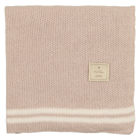 Duo Stripe Heather Knit Blanket (Color: Sand, size: One Size)