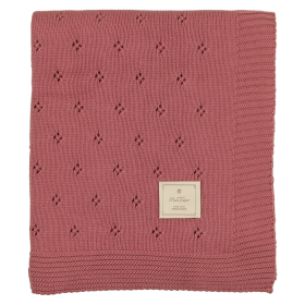 Perfect Pointelle Knit Blanket (Color: Ash Rose, size: One Size)