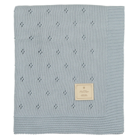 Perfect Pointelle Knit Blanket (Color: Celestial Blue, size: One Size)