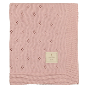 Perfect Pointelle Knit Blanket (Color: Light Rose, size: One Size)