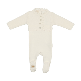 Mock-Cardigan Footie (Color: Ivory, size: 1m)