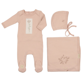 Flower Patch Layette Set (Color: Pink Whip, size: 1m)