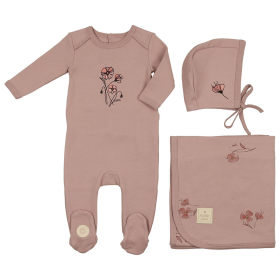 Flower Sketch Layette Set (Color: Rose, size: 1m)