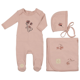 Flower Sketch Layette Set (Color: Rose Smoke, size: 6m)