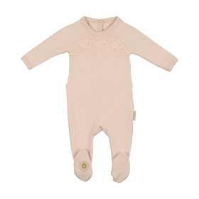 Look of Lace Footie (Color: Barely Pink, size: 12M)