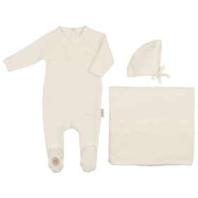 Look of Lace Layette Set (Color: Ivory, size: 3m)