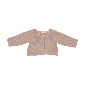 Collared Coordinate Cardigan (Color: Rose Smoke, size: 1m)