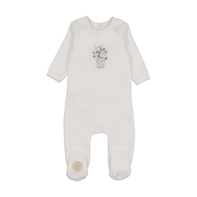 Vase & Vine Footie (Color: Ivory, size: 3m)