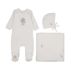 Vase & Vine Layette Set (Color: Ivory, size: 1m)