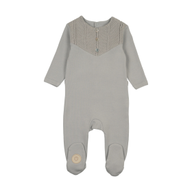 V-Knit Henley Footie (Color: Blue Haze, size: 1m)