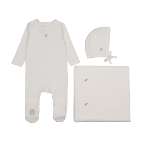 Blooming Boys Layette Set (Color: Ivory & Green, size: 3m)