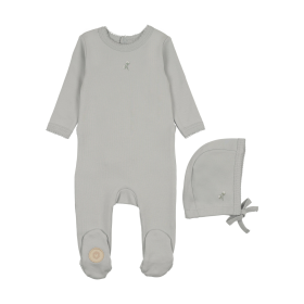 Blooming Boys Footie & Hat Set (Color: Blue Dawn, size: 1m)