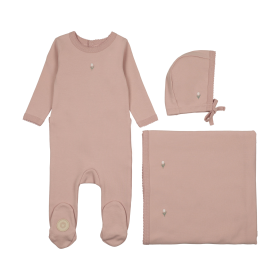 Blooming Girls Layette Set (Color: Orchid Pink, size: 3m)