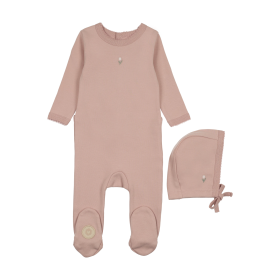 Blooming Girls Footie & Hat Set (Color: Orchid Pink, size: 3m)