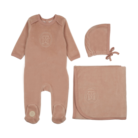 MT Embossed Layette Set (Color: Blush, size: 6m)