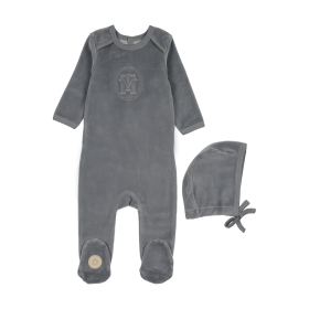 MT Embossed Footie & Hat Set (Color: Ocean Blue, size: 3m)