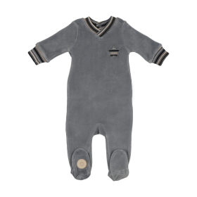 Striped Star Footie (Color: Ocean Blue, size: 9m)