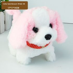 Stuffed Electric Toy Walking Simulation (Option: Collar StBernardus-PINK)