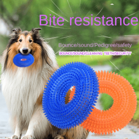 pack of 2pcs  dog toys Pet toy bite resistant sound making toy ball dog toy tooth cleaning molar dog toy (Color: green, size: small)
