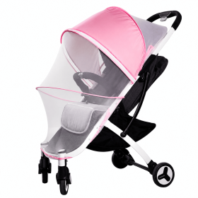 Universal Baby Stroller Sun Shade & Mosquito Net (Color: pink)