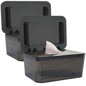 Wet Baby Wipes Dispenser - Large Capacity Wipe Holder Seal-Designed Dust-Proof Wet Wipes Container Keep Diaper Wipes Fresh (size: Brown  2 Pack Large)