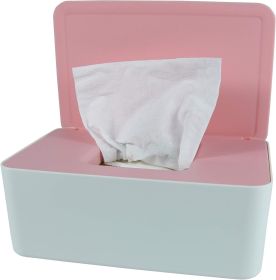 Diaper Wipes Dispenser, Tissue Storage Box Case, Wet Wipe Dispenser Holder with Lid for Home, Office, Cars (Color: pink)