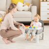 Portable Baby Booster Seat with Straps and Double Tray