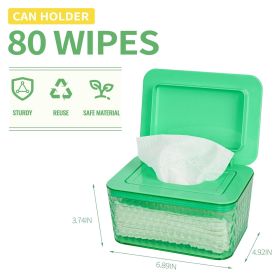 Wipes Dispenser, One-Handed Operation Wipe Holder for Baby & Adult, Seal-Designed Wipes Container for Bathroom Keep Diaper Wipes Fresh (Color: Mint Green)