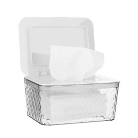 Wipes Dispenser, One-Handed Operation Wipe Holder for Baby & Adult, Seal-Designed Wipes Container for Bathroom Keep Diaper Wipes Fresh (Color: White)