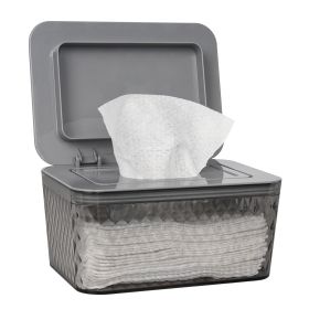 Wipes Dispenser, One-Handed Operation Wipe Holder for Baby & Adult, Seal-Designed Wipes Container for Bathroom Keep Diaper Wipes Fresh (Color: Grey)