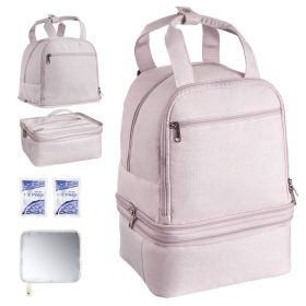 Breast Pump Backpack, Breast Feeding Bag with Ice Pack, Fits for S1/S2, Pumping Accessories & Breastmilk Storage, Portable Pump Carrying Case for Work (Color: Light Pink, material: Polyester)