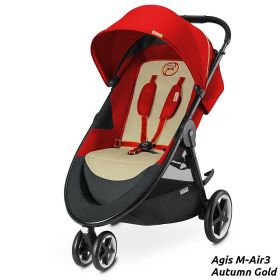 CYBEX Gold Agis Lightweight Rubber Wheels Baby Stroller (Model: AGIS M-AIR4 (4 wheels), Color: Hot & Spicy)
