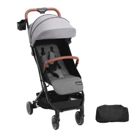 Standard Baby Infant Stroller, Toddler Stroller with 95°-150° Adjustable Backrest & & 0/90°Adjustable Footrest & One-click Folding (Color: Black, Baby Stroller Type: Basic Seat Type)