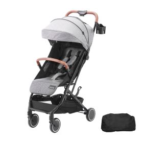 Standard Baby Infant Stroller, Toddler Stroller with 95°-150° Adjustable Backrest & & 0/90°Adjustable Footrest & One-click Folding (Color: Dark Gray, Baby Stroller Type: Basic Seat Type)
