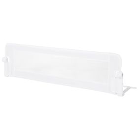 60-Inch Foldable Bed Rail Swing Down Baby Bed Guard Rail with Adjustable Safety Strap (Color: White)