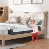 60-Inch Foldable Bed Rail Swing Down Baby Bed Guard Rail with Adjustable Safety Strap