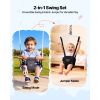 Toddler Swing and Jumper, 2 in 1 Swing Set and Bouncer, Soft Cushion with Foldable A-Frame Metal Stand, Heavy-Duty Thick Ropes