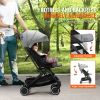 Standard Baby Infant Stroller, Toddler Stroller with 95°-150° Adjustable Backrest & & 0/90°Adjustable Footrest & One-click Folding