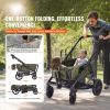 All-Terrain Stroller Wagon, 2 Seats Foldable Expedition 2-in-1 Collapsible Wagon Stroller, Includes Canopy, Parent Organizer, Snack Tray & Cup Holders
