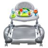 4-in-1 Baby Walker, Foldable Baby Activity Center on Wheels, 3 Adjustable Height, Music & Toys Tray