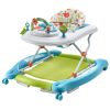 4-in-1 Baby Walker, Foldable Baby Activity Center on Wheels, 3 Adjustable Height, Music & Toys Tray