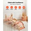 Pikler Triangle Set, 9-in-1 Toddler Climbing Toys Indoor, with 2 Wooden Cars, Cushion, Triangle, Arch, and Ramp, 150 lbs Load